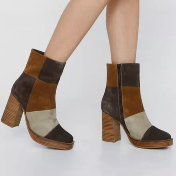 Suede Platform Ankle Boots - Picture 4 of 6